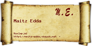 Maitz Edda névjegykártya